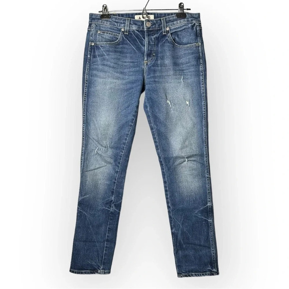 AMO Tomboy Mid Rise Cropped Ankle Jeans in High Roller 27 - Picture 1 of 10